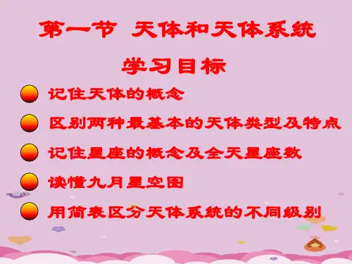 人教版高中地理选修一宇宙与地球 第一章第一节《天体和星空》课件优质课件