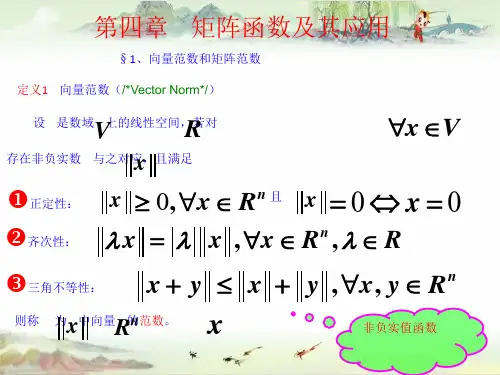 矩阵理论第四章 矩阵函数及其应用