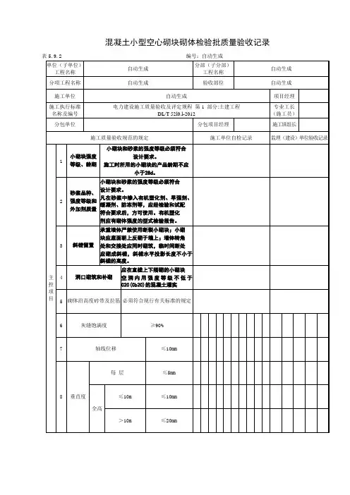 混凝土小型空心砌块 检验批