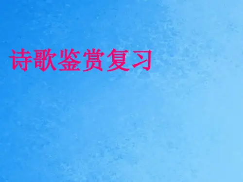 《诗歌鉴赏复习》PPT课件