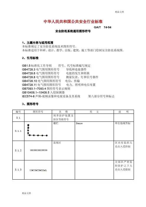 安全防范系统通用图形符号
