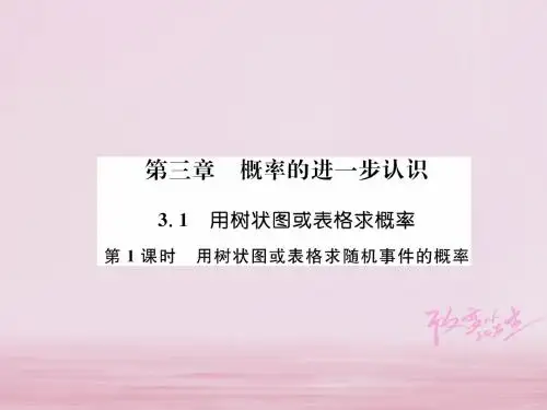 九年级数学上册第3章概率3.1用树状图或表格求概率第1课时用树状图或表格求随机事件的概率作业新版北师大版