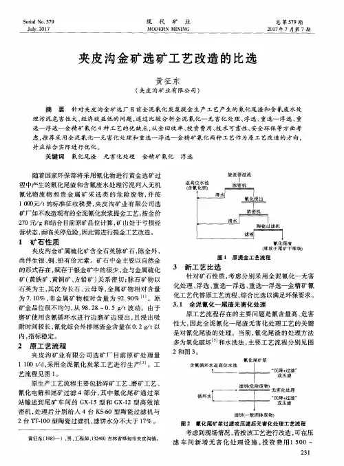 夹皮沟金矿选矿工艺改造的比选