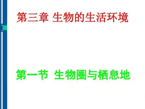 七年级生物上册 生物圈与栖息地课件 济南版