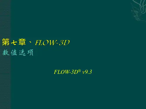 第七章 FLOW-3D 数值选项