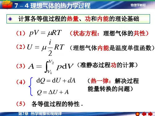 7-4 理想气体的热力学过程