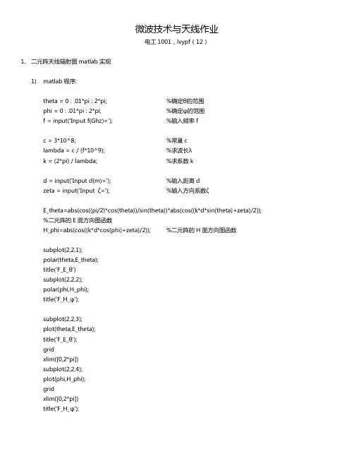 matlab仿真天线辐射图