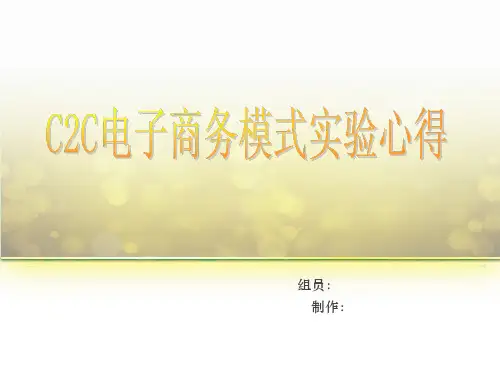 C2C电子商务模拟实验总结