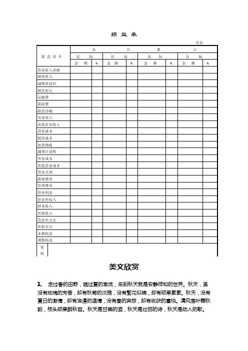损益表