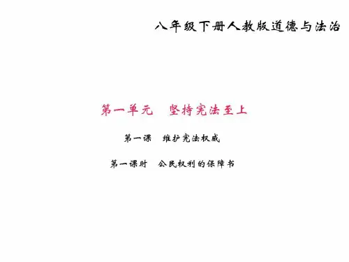 第一课 维护宪法权威第一课时 公民权利的保障书 (共