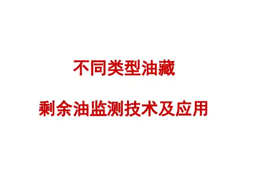不同类型油藏剩余油监测技术及应用