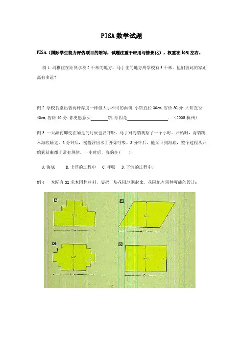 Pisa数学试题