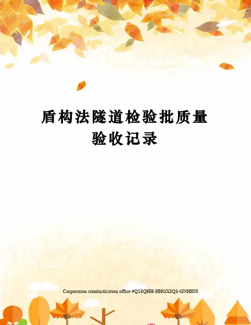 盾构法隧道检验批质量验收记录