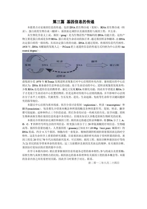 基因信息的传递