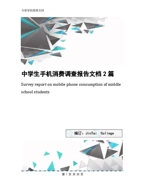 中学生手机消费调查报告文档2篇