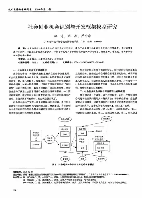 社会创业机会识别与开发框架模型研究