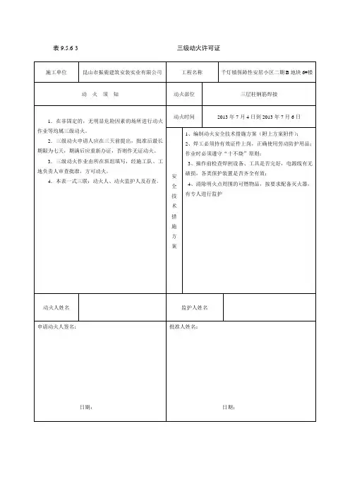三级动火令