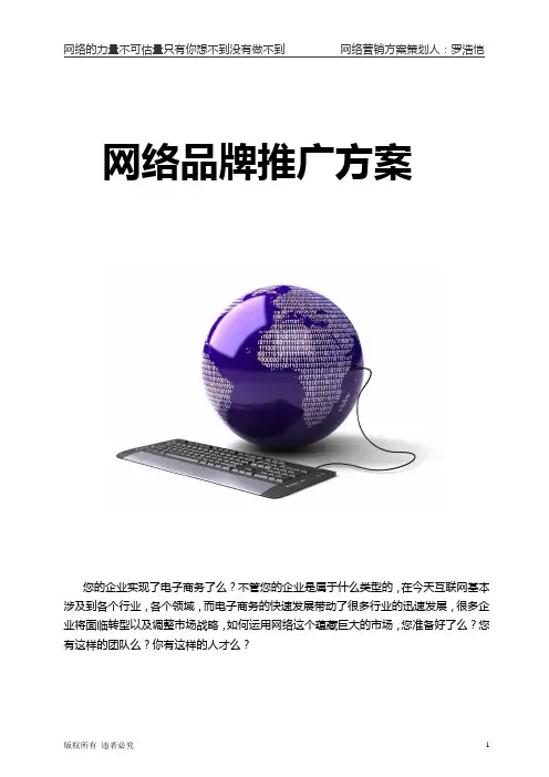 网络品牌推广策划方案