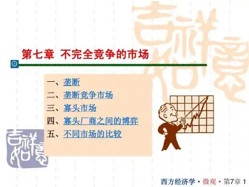 西方经济学微观部分第七章_不完全竞争市场