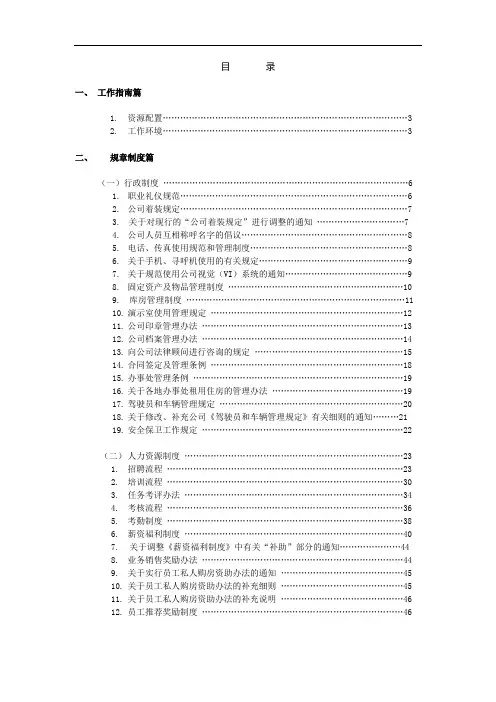 集团制度汇编大全