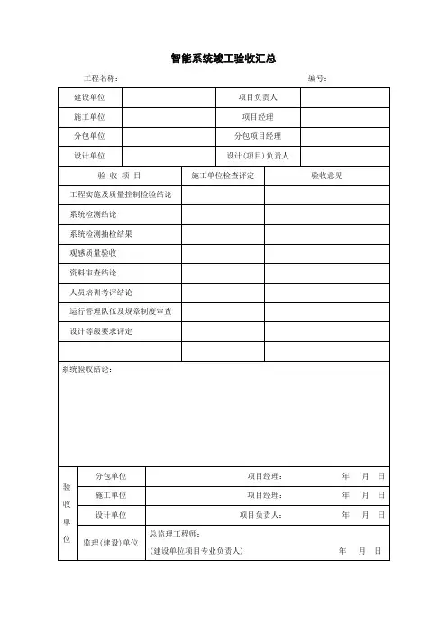 智能系统竣工验收汇总