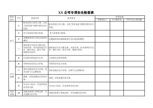 专项安全检查表