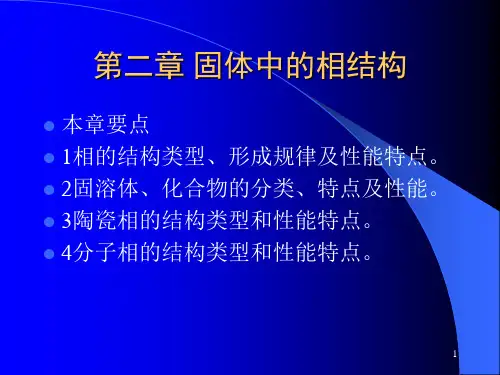 材料科学基础 第二章 固体中的相结构