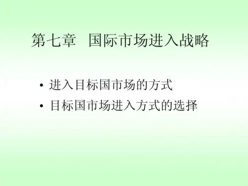 中国地质大学财务管理课件07-进入战略