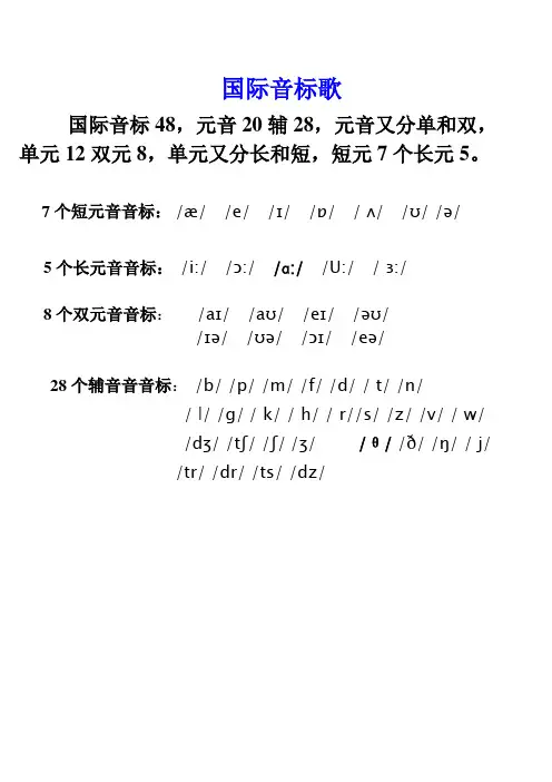 国际音标歌