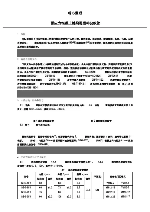 预应力混凝土桥梁用塑料波纹管