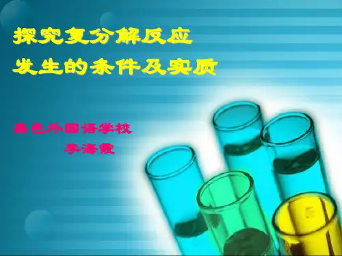 探究复分解反应发生,的条件及实质