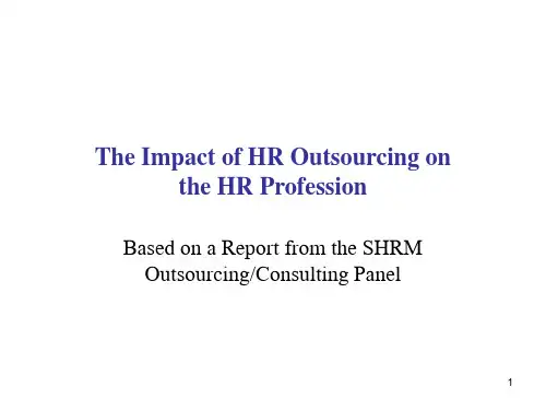 The Impact of HR Outsourcing on the HR Profession