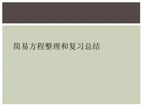 简易方程整理和复习总结