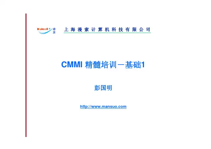 CMMI3 精髓培训(基础1)