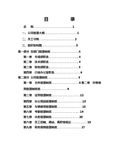 公司管理制度模板