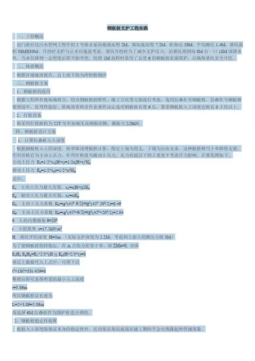钢板桩支护实例