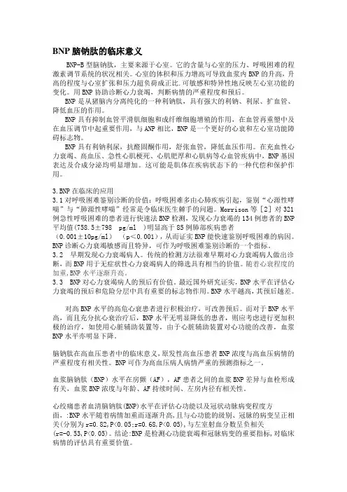 BNP临床意义