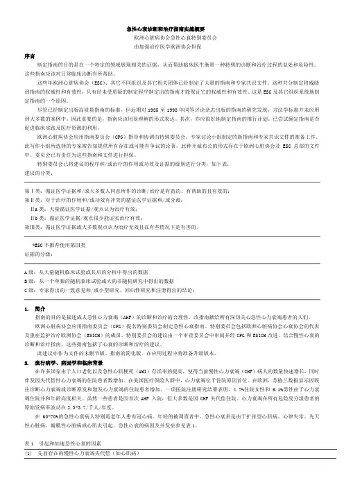 ESC 急性心衰指南 中文版