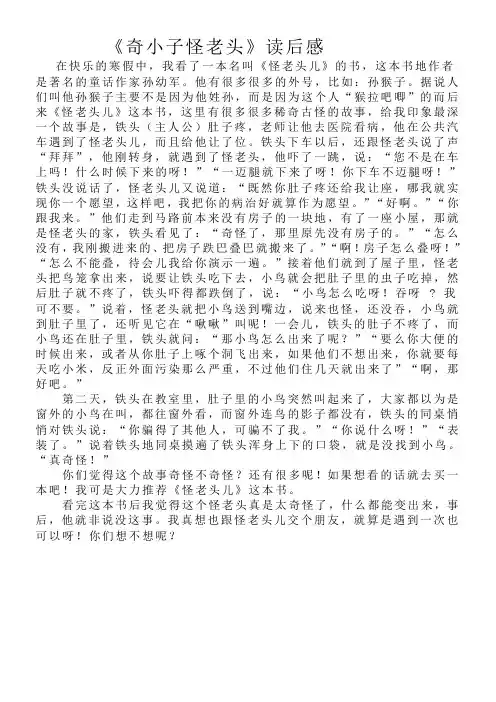 奇小子怪老头读后感