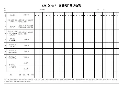 ASM(832i)固晶机点检表