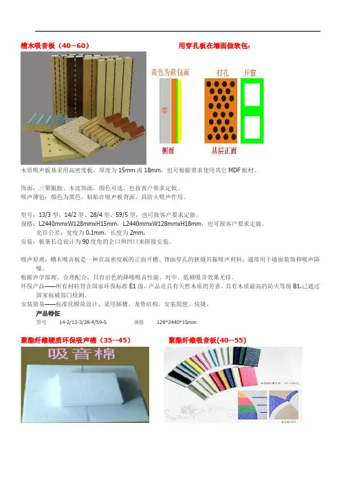 一些吸音材料介绍