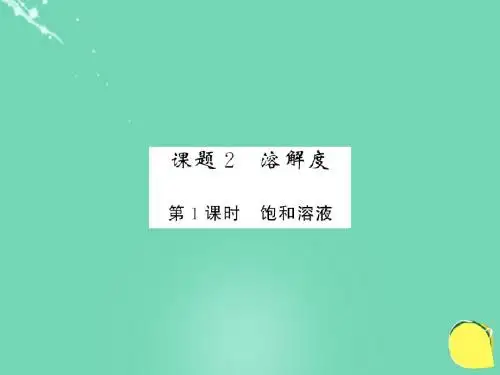 2016年秋九年级化学下册 第9单元 溶液 课题2 第1课时.