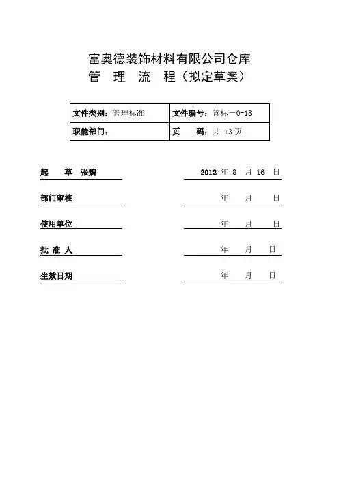 材料仓库管理流程