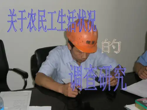 关于常州市农民工的调查报告ppt课件