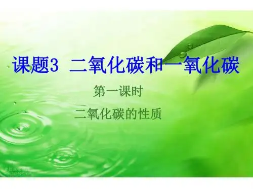 人教版九年级化学第六单元课题3二氧化碳和一氧化碳(1)