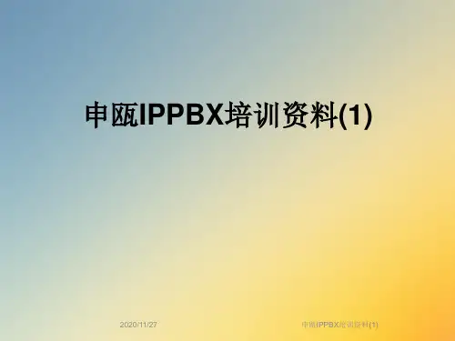 申瓯IPPBX培训资料(1)