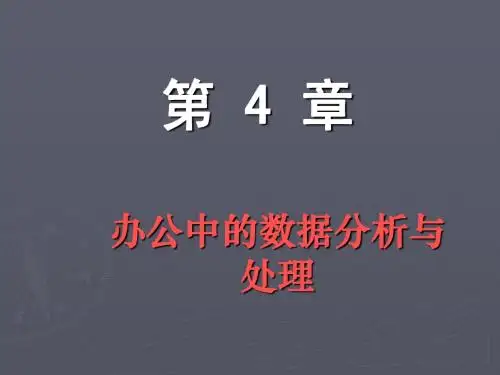 EXCEL高级应用