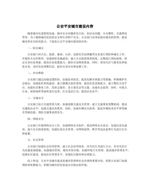公安平安城市建设内容