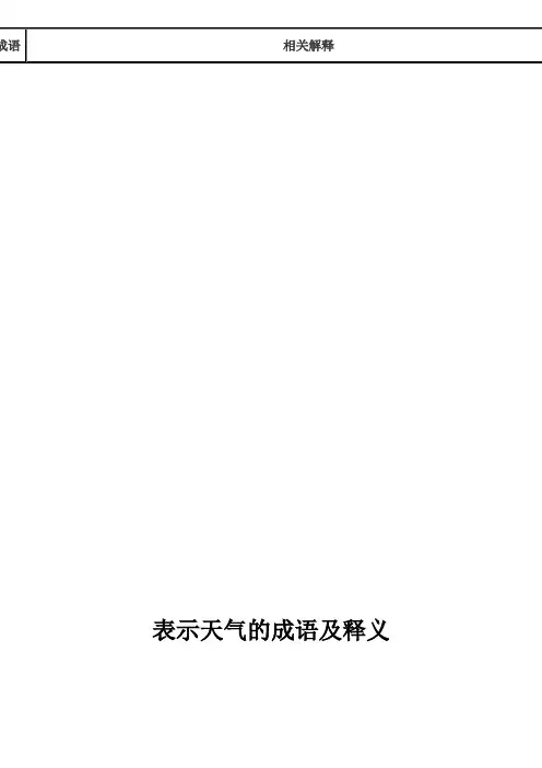 表示天气的成语
