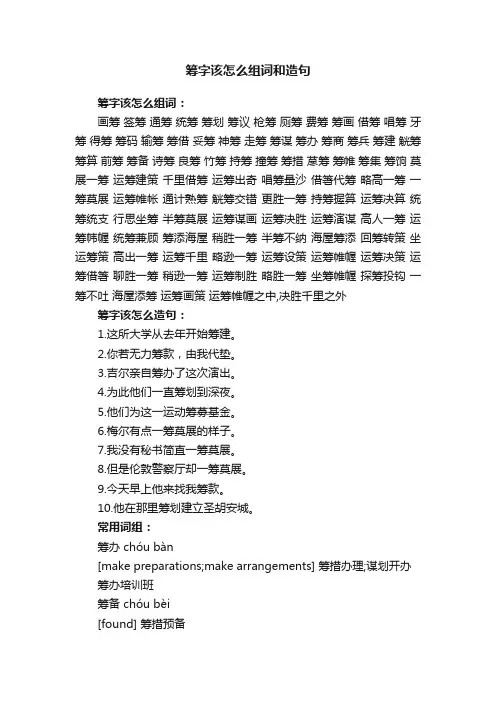 筹字该怎么组词和造句